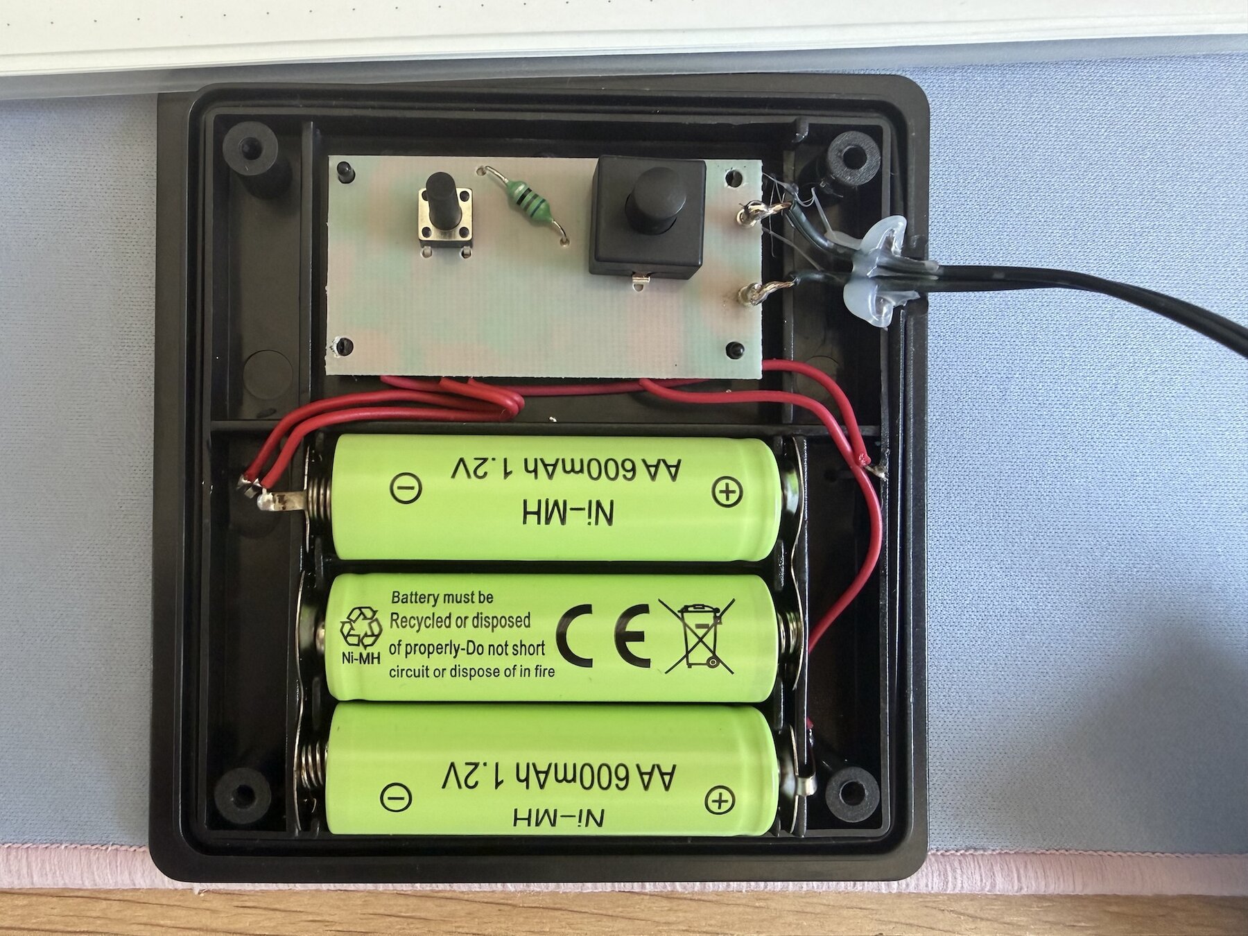 The inside of the solar box